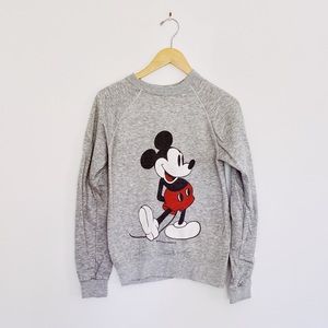 Vintage Mickey Mouse Sweatshirt Gray Size Small